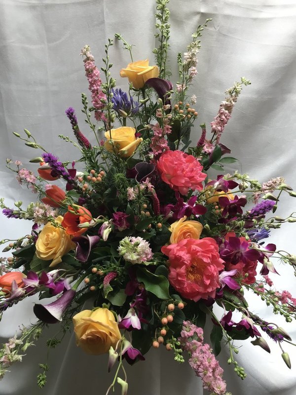 Colorful Traditional Urn by Twigs Floral Design