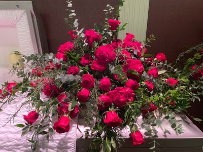 Pure Love Casket Spray by Twigs Floral Design