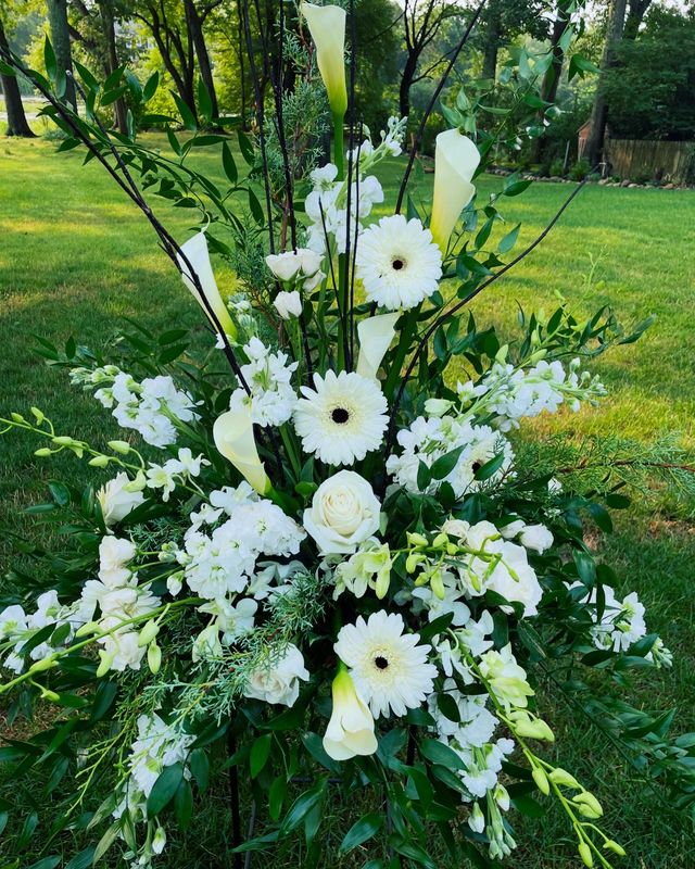 Woodland White Traditional Urn by Twigs Floral Design