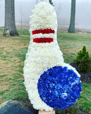 Bowling Ball &amp; Pin Set Piece by Twigs Floral Design