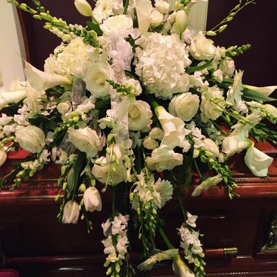 Textured Casket Spray by Twigs Floral Design