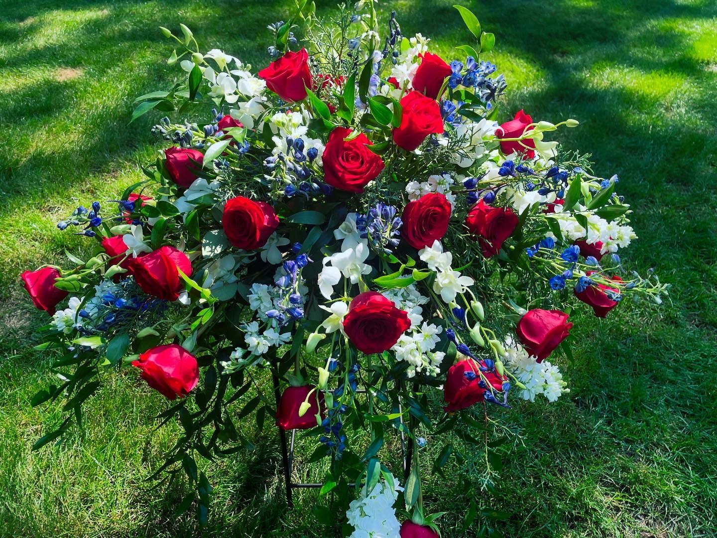 "Patriot" - Casket Spray by Twigs Floral Design
