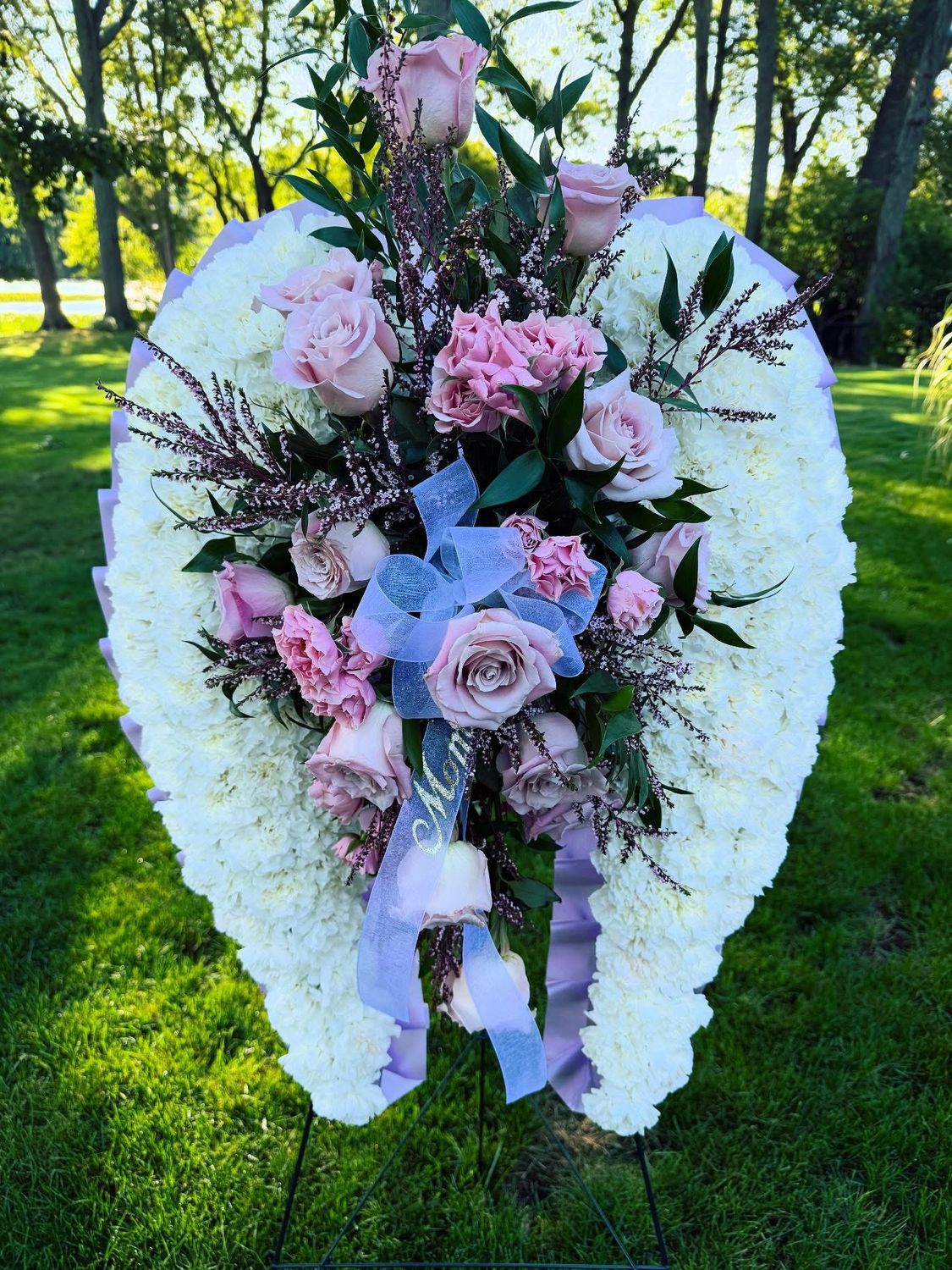 Angel Wings "At Ease" Set Piece by Twigs Floral Design