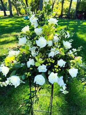Berried White Traditional Urn by Twigs Floral Design