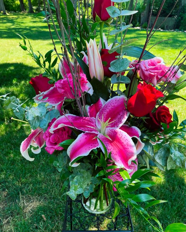 Lilies and Roses by Twigs Floral Design