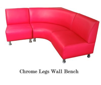 Booth- Chrome Legs Wall Bench