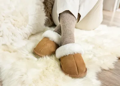 Fellhof Primo dames pantoffels (bruin)