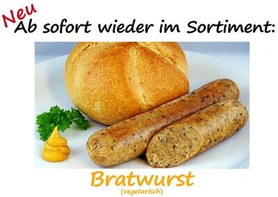 Bratwurst (vegetarisch) - neue Rezeptur