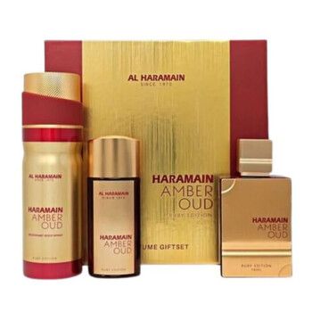 SET AL HARAMAIN AMBER OUD RUBY UNISEX ( 3 PC ) 2.5 OZ /1.0OZ EXTRAIT DE PARFUM/ 6.6 OZ BODY SP - Unisex Perfume Original SET AL HARAMAIN AMBER OUD RUBY UNISEX ( 3 PC ) 2.5 OZ /1.0OZ EXTRAIT DE PARFUM/ 6.6 OZ BODY SP - Unisex Perfume Original