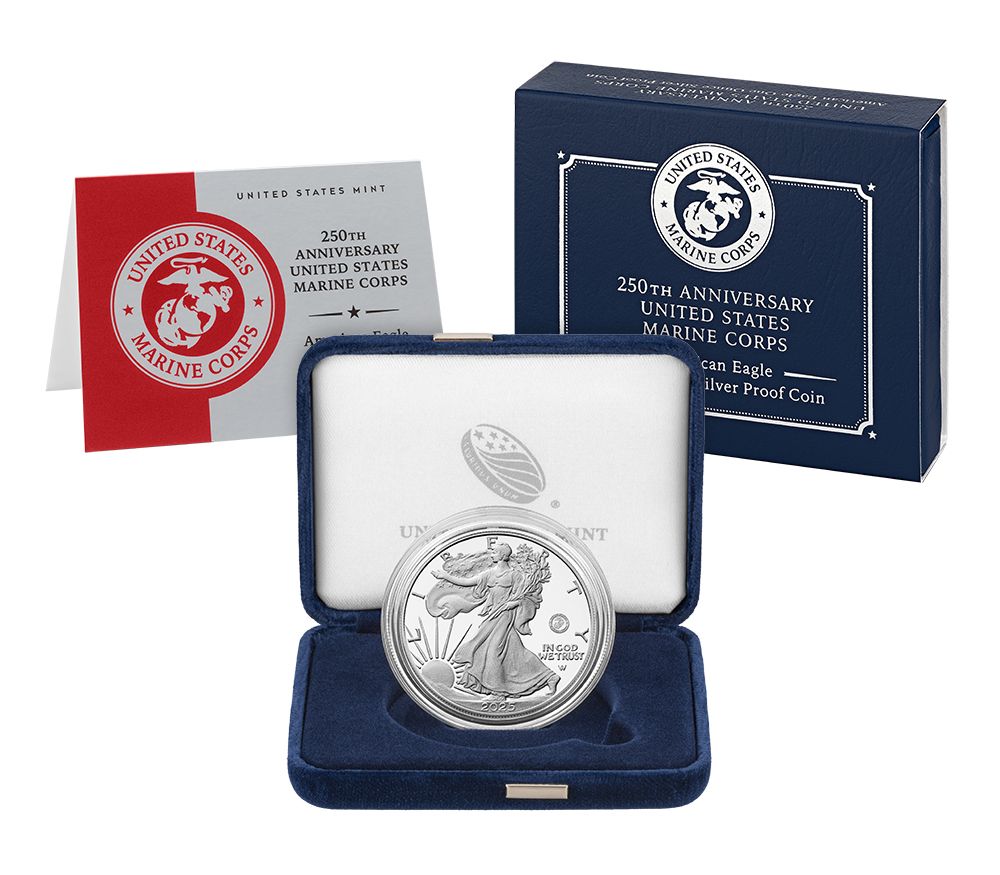 2025 250th Anniversary United States Marine Corps American Eagle One Ounce Silver Proof Coin