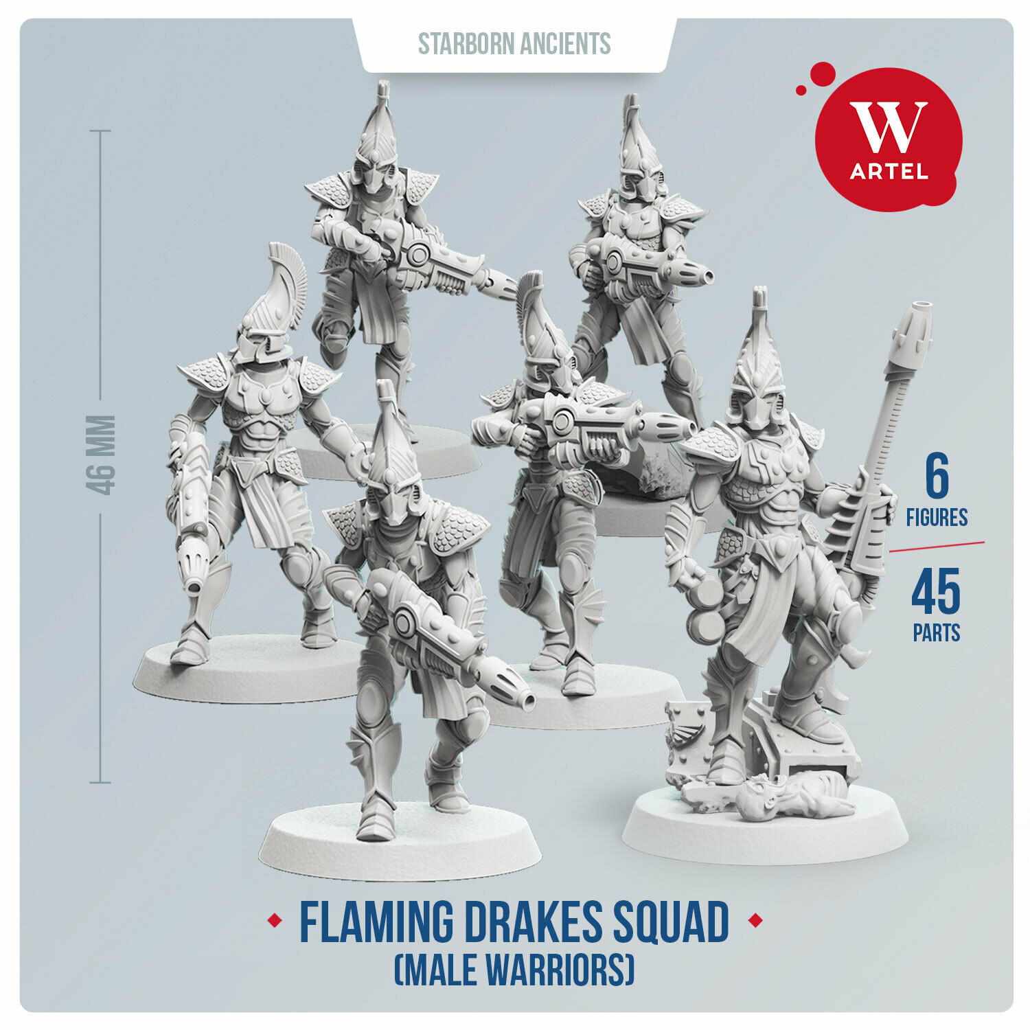 Flaming Drakes Squad (male warriors, 5+Leader)