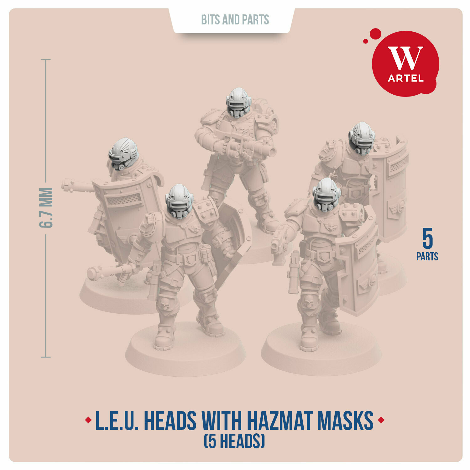 Helmeted Heads with Hazmat Masks
