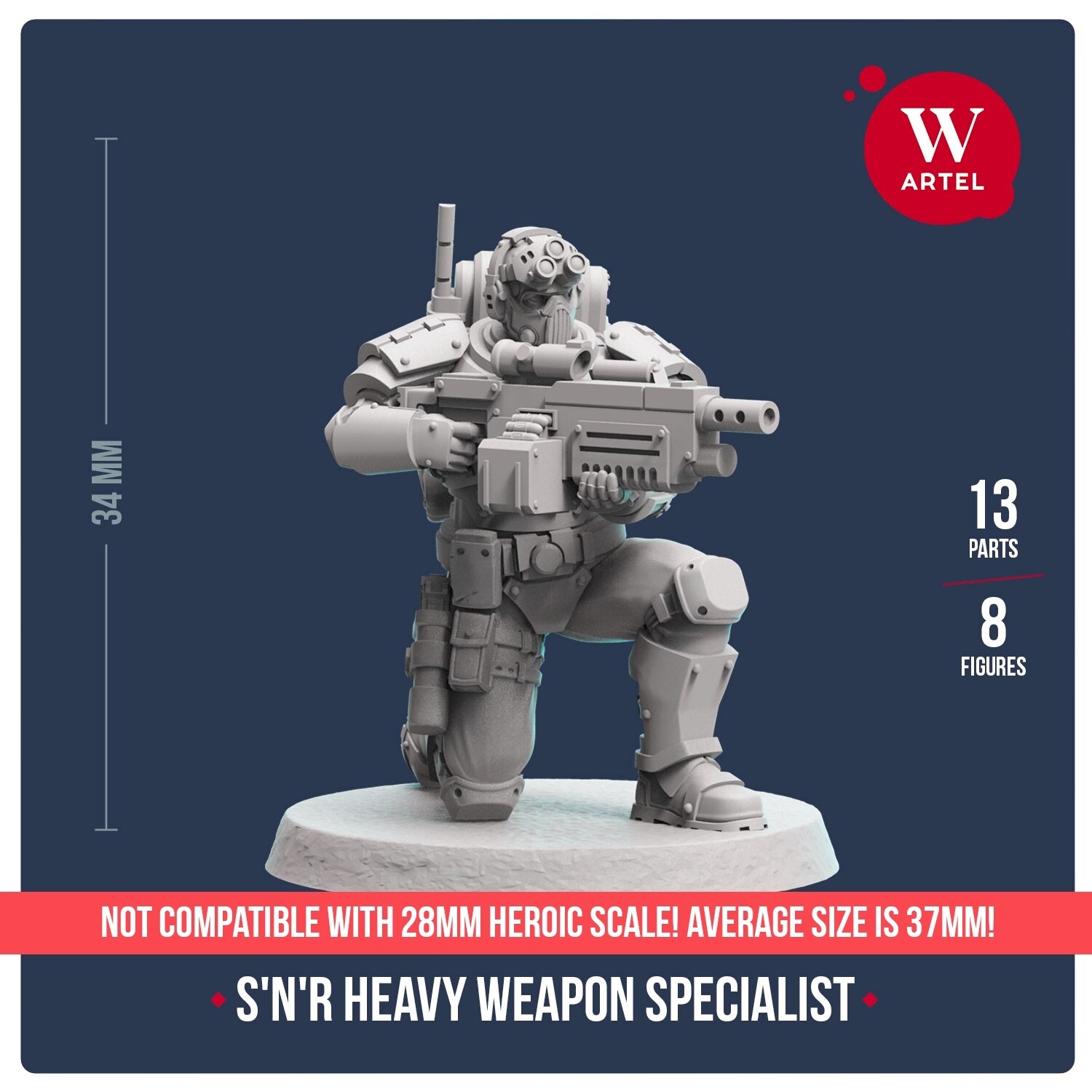 Scout`n`Recon Heavy Weapon Specialist 32mm scale