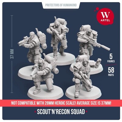 Scout`n`Recon Squad 32mm scale (5 scouts)