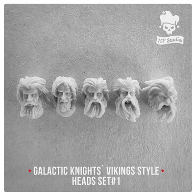 Galactic Knights Viking Style Heads Set#1 by KFStudio