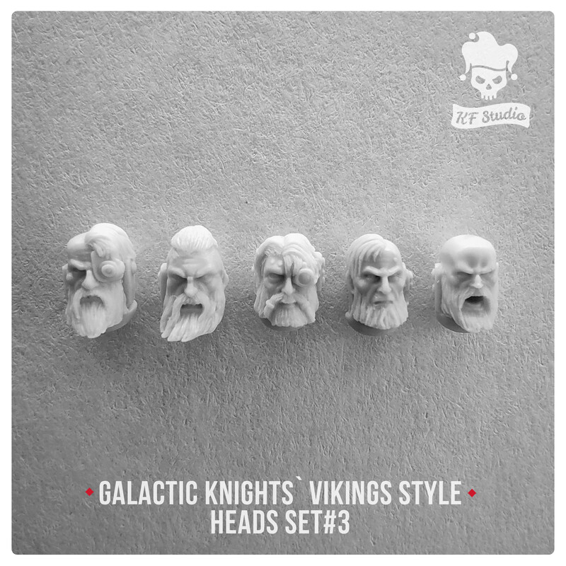 Galactic Knights Viking Style Heads Set#3 by KFStudio