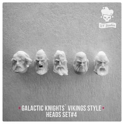 Galactic Knights Viking Style Heads Set#4 by KFStudio