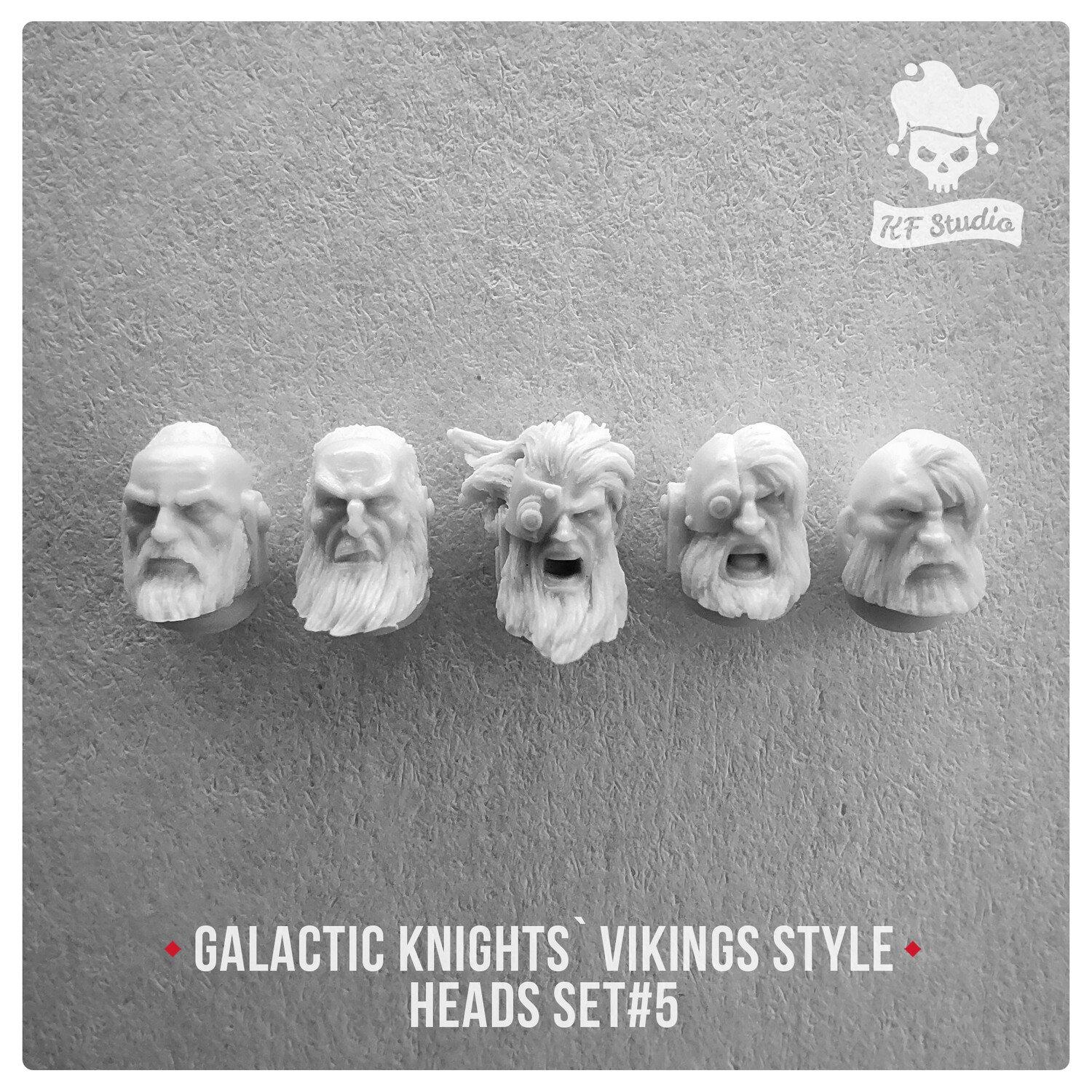 Galactic Knights Viking Style Heads Set#5 by KFStudio