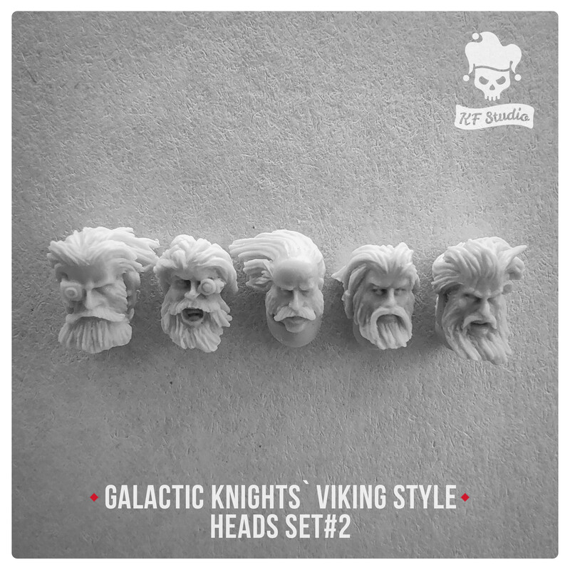 Galactic Knights Viking Style Heads Set#2 by KFStudio