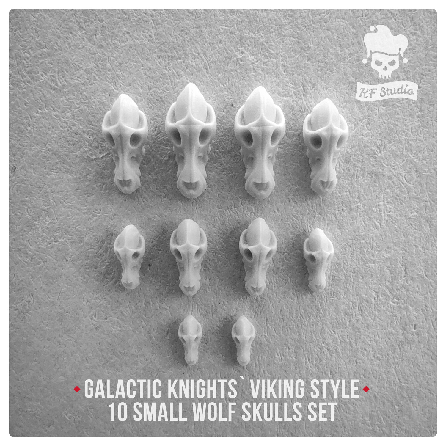 Galactic Knights Viking Style small wolf skulls by KFStudio