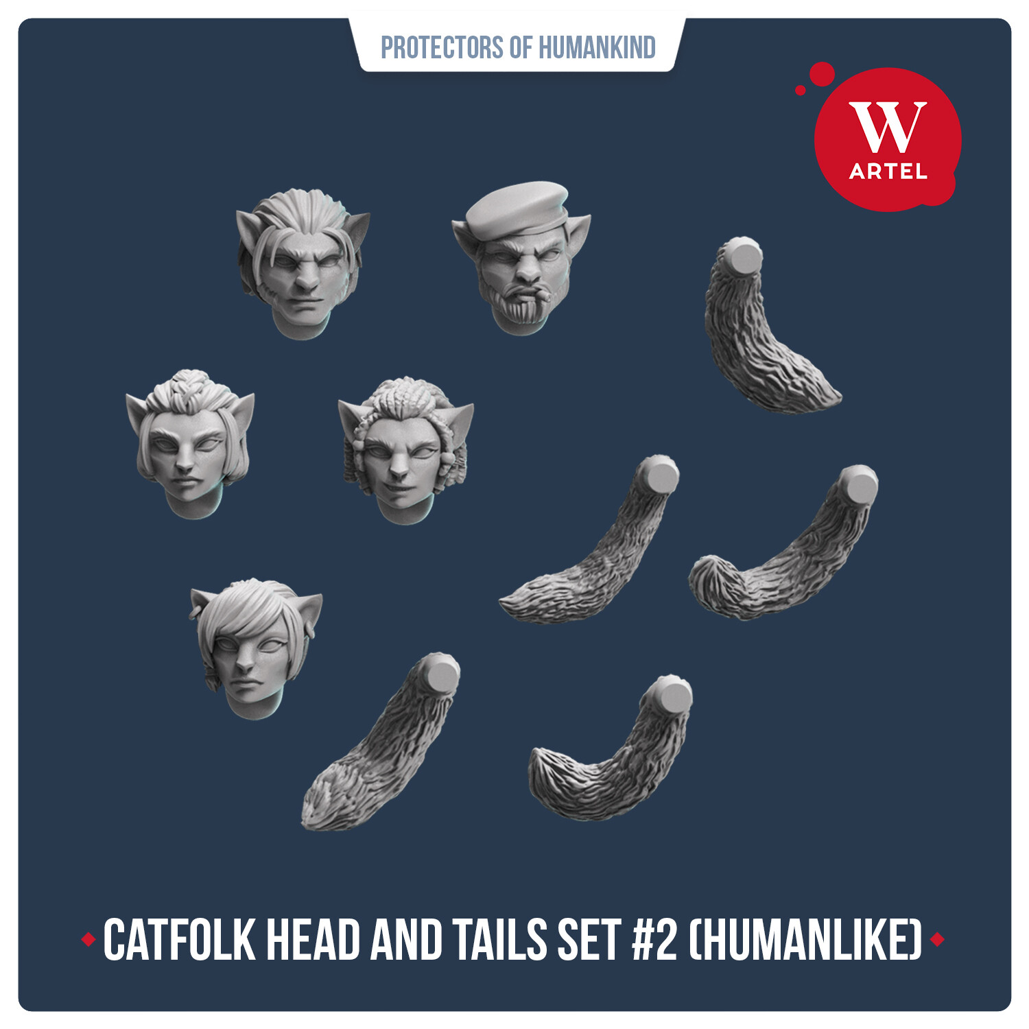 Catfolk Head and Tails Set#2 (Humanlike)