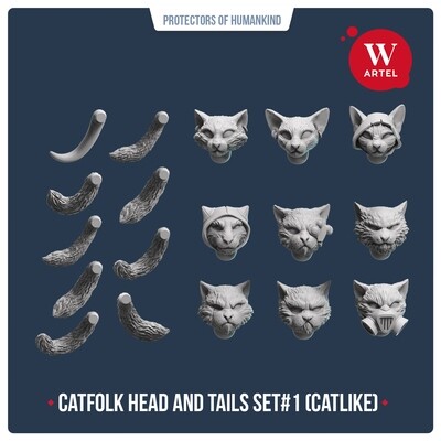 Catfolk Head and Tails Set#1 (Catlike)