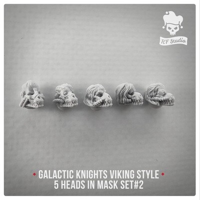 Galactic Knights Viking Style Heads in masks Set#2 by KFStudio