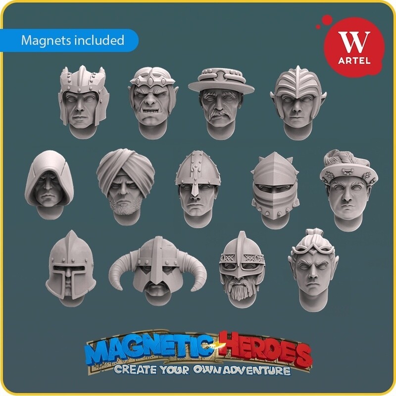 Magnetic Heroes: Helmets and Hats Heads Set