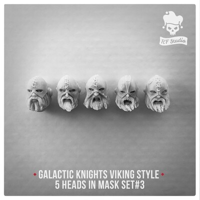 Galactic Knights Viking Style Heads in masks Set#3 by KFStudio