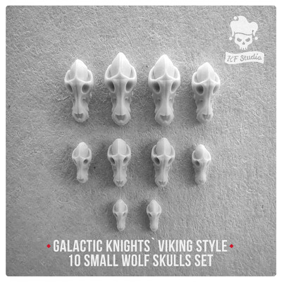 Galactic Knights Viking Style small wolf skulls by KFStudio