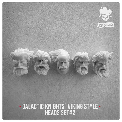 Galactic Knights Viking Style Heads Set#2 by KFStudio
