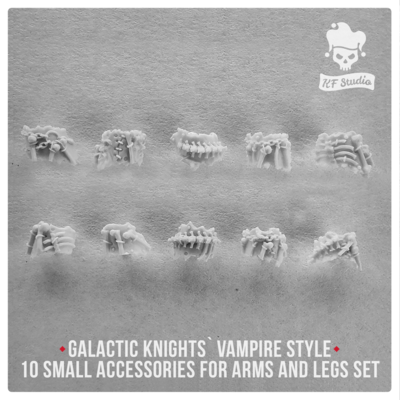 Galactic Knights Vampire Style small accessories for arms and legs by KFStudio
