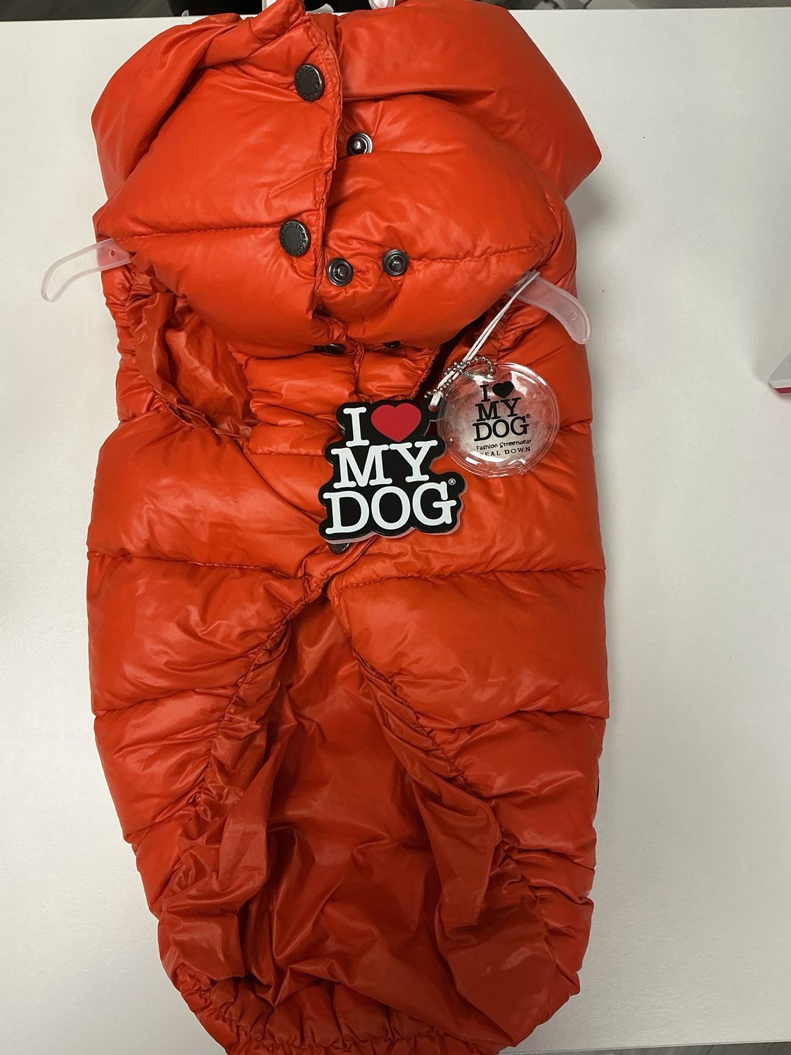 Jas warm met dons taille XL I love my dog