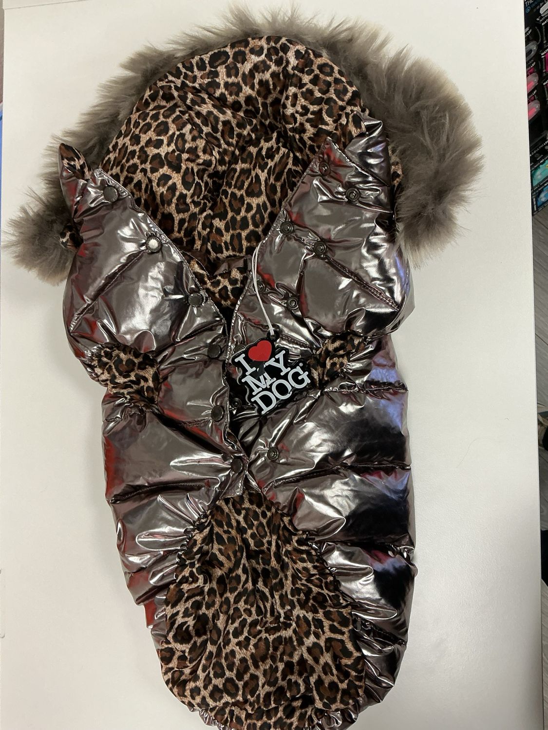 Jas warm voering panter print taille XXL I love my dog