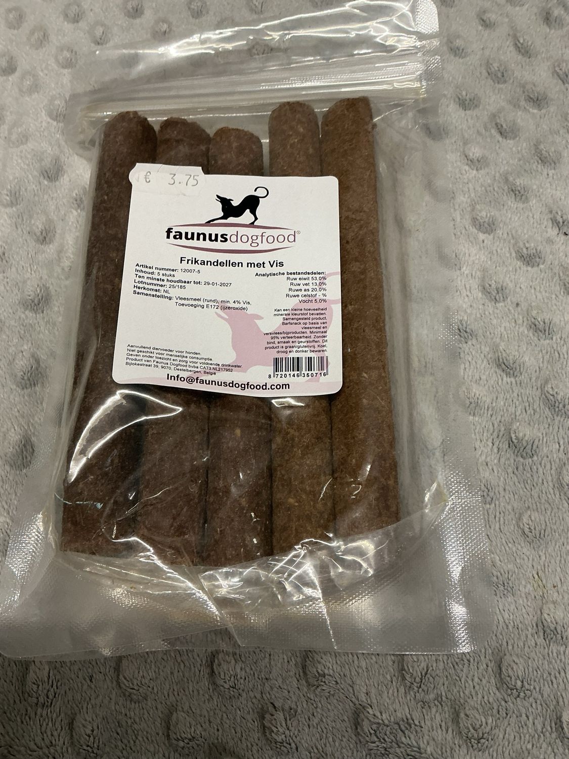 Fanusdogfood Frikandellen met vis 5 stuks