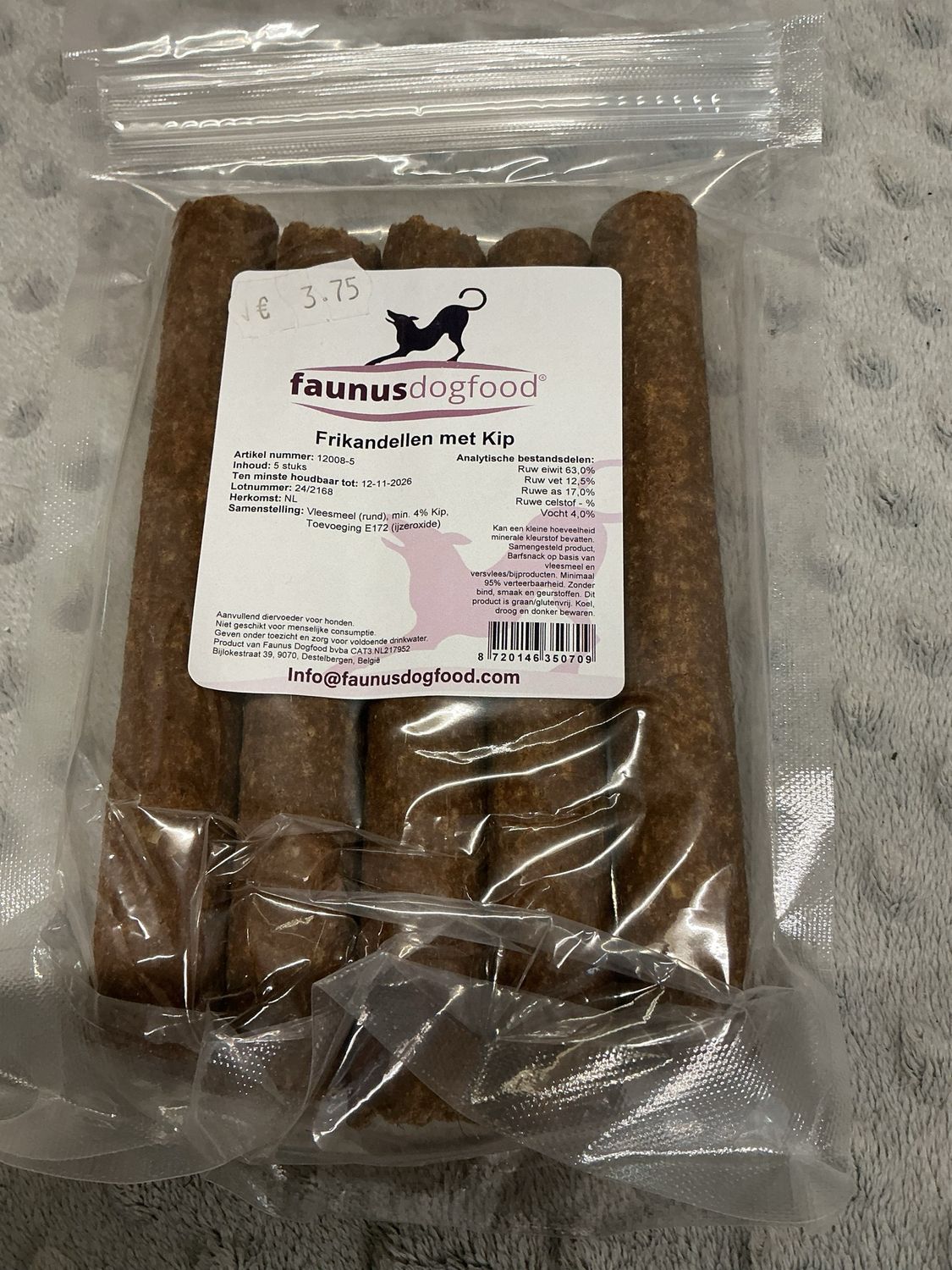 Fanusdogfood Frikandellen met kip 5 stuks