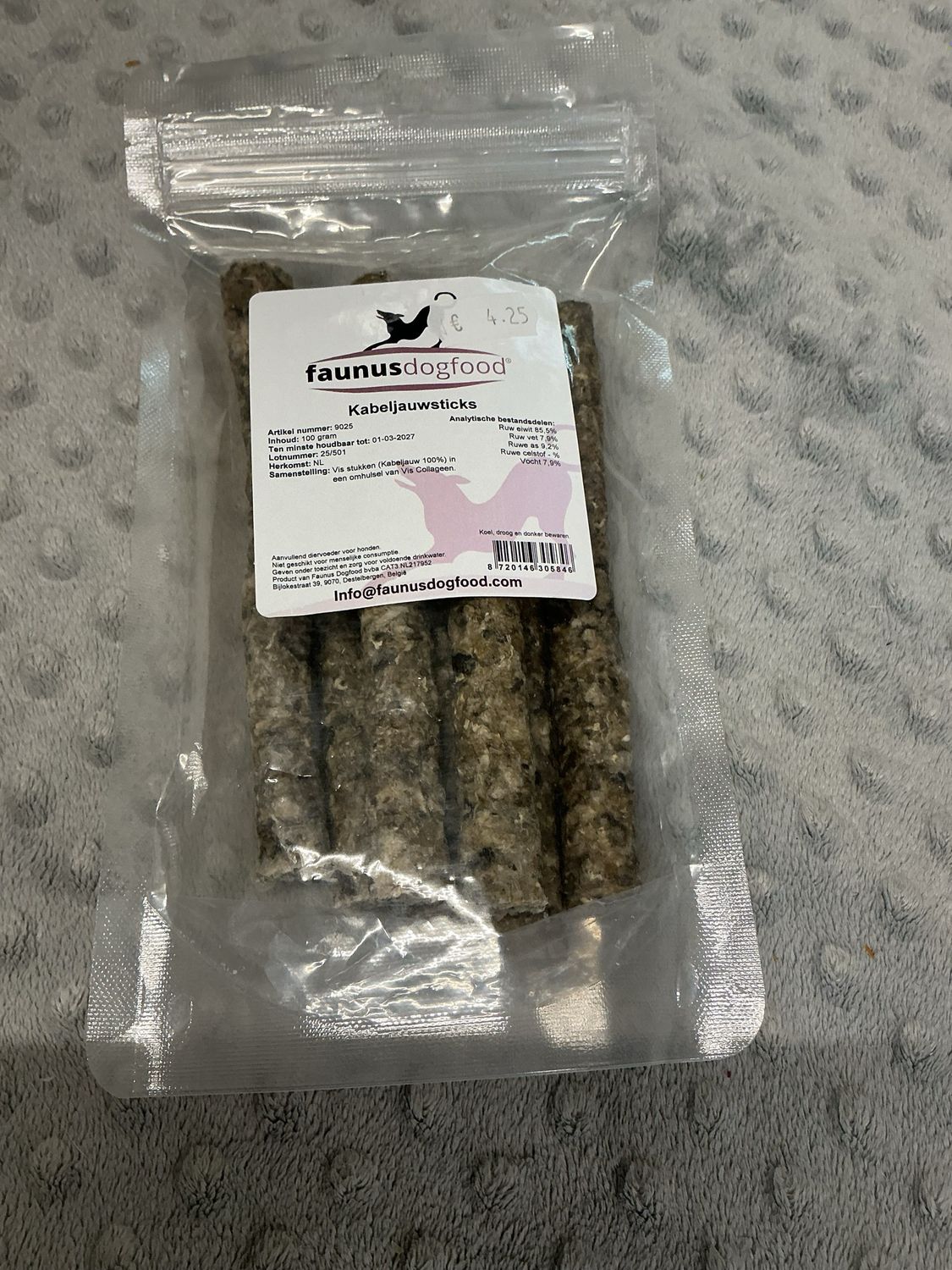 Fanusdogfood kabeljauwsticks 100% kabeljauw