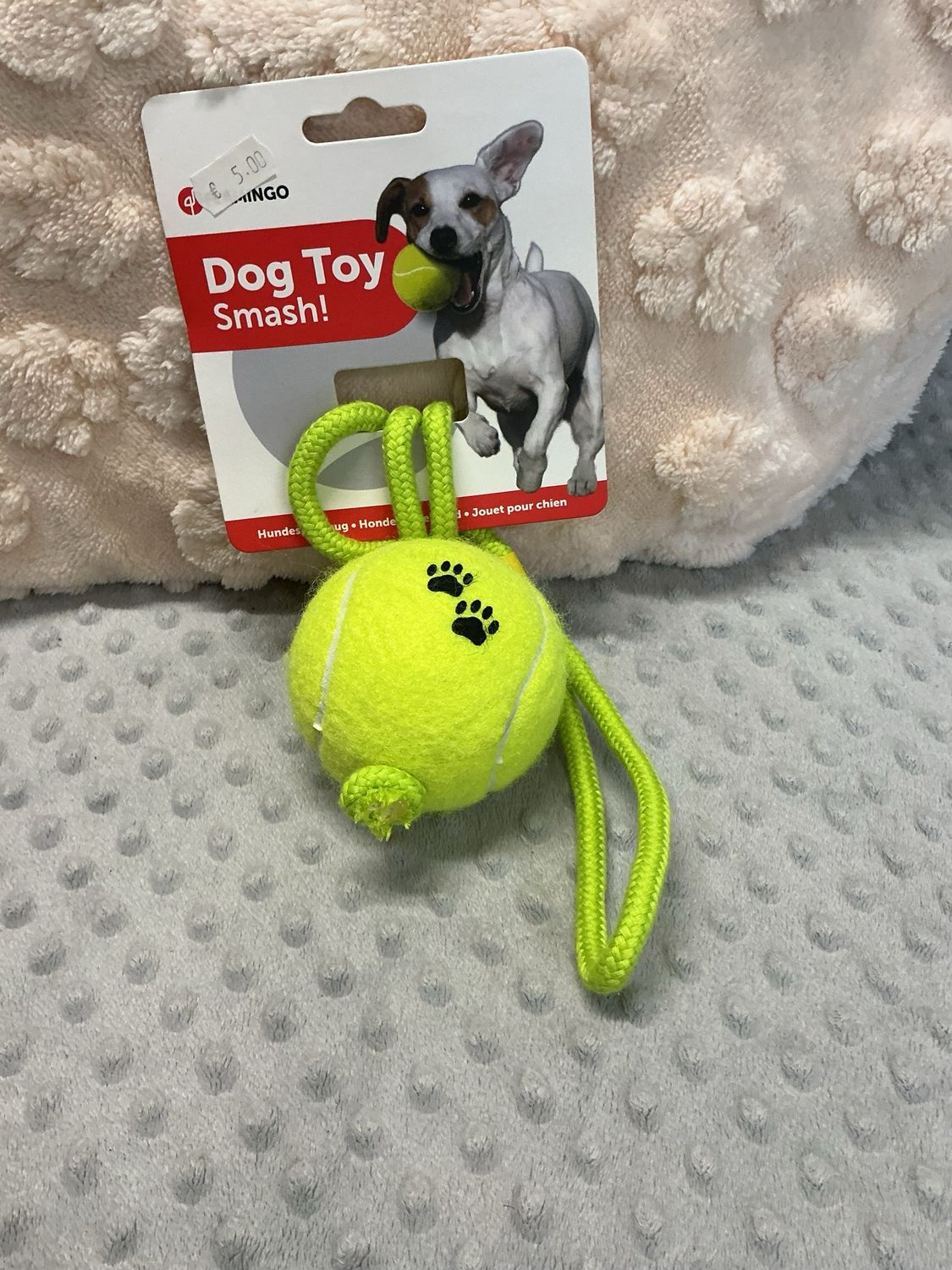 Flamingo dog toy smash!