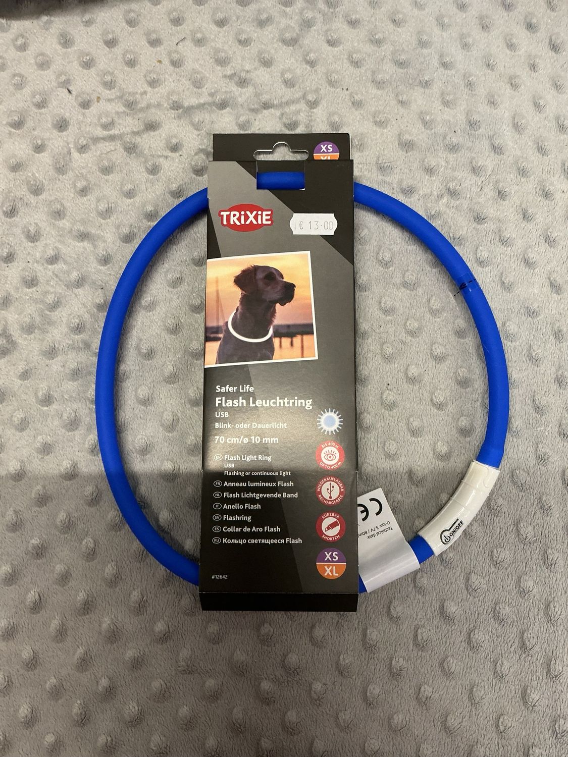 Trixie lichtgevende band blauw xs-xl