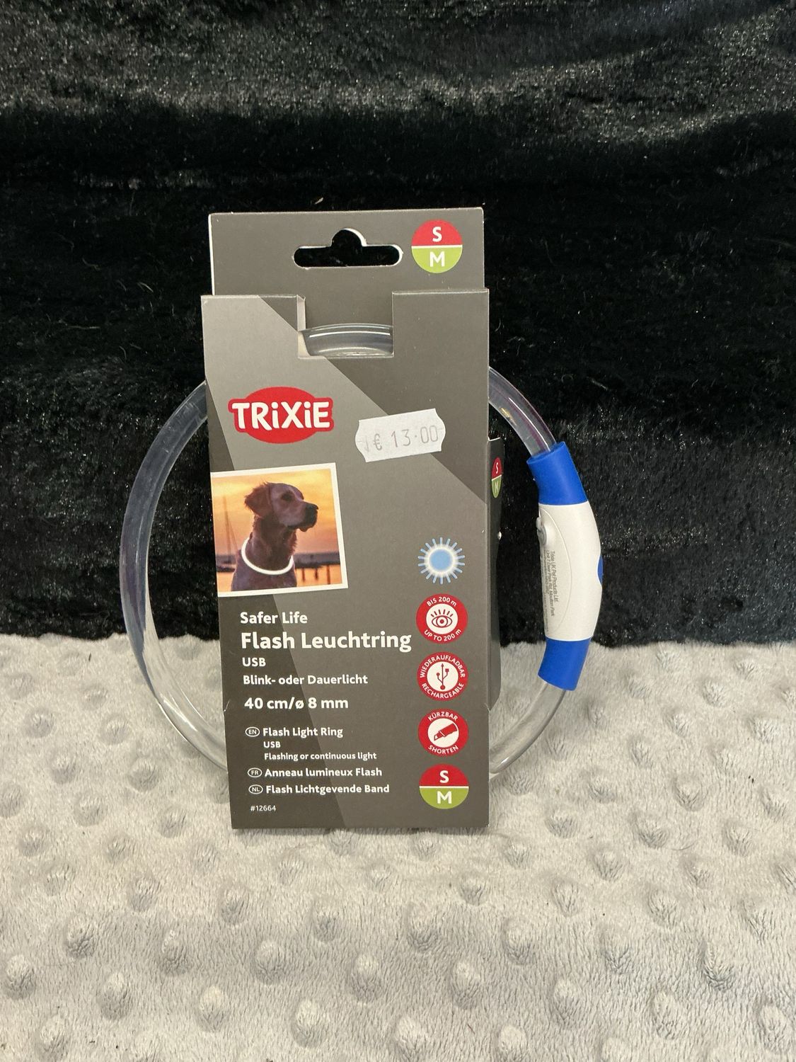 Trixie lichtgevende band blauw S-m