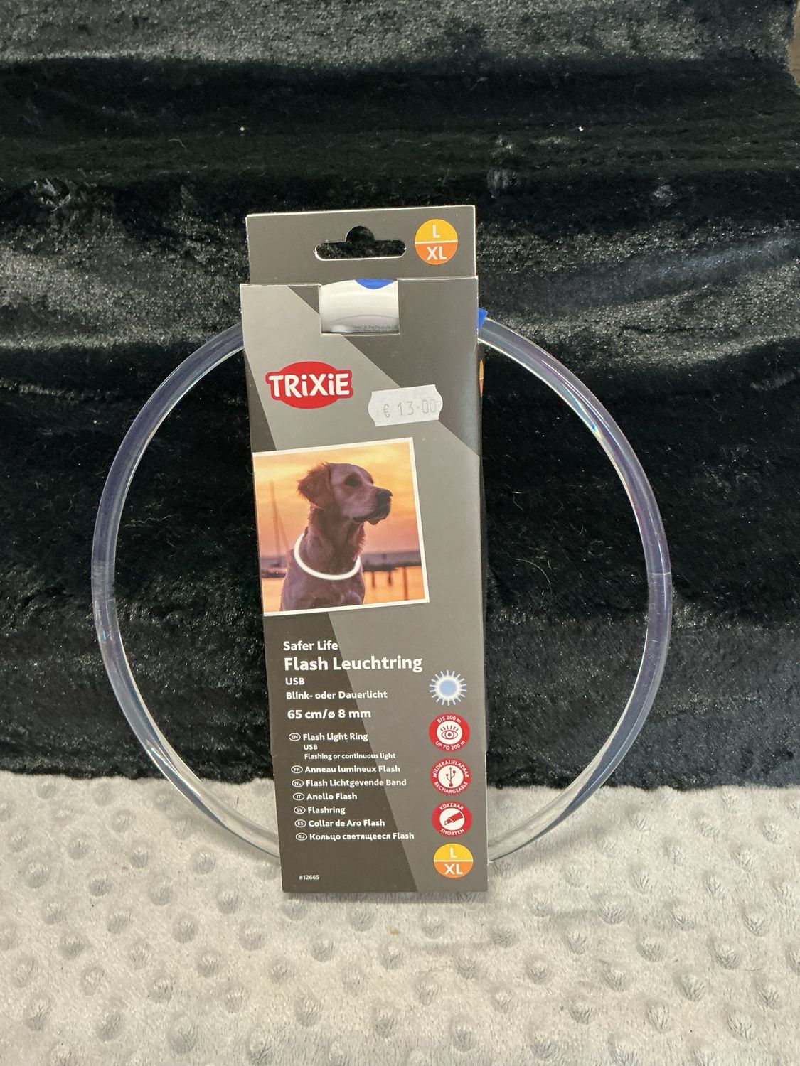 Trixie lichtgevende band blauw l-xl
