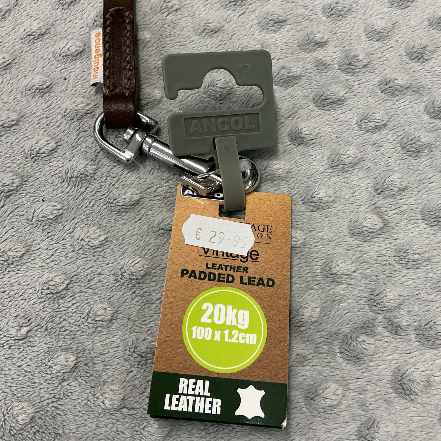 Leiband Timberwolf 100cmx1,2cm tot 20kg echt leder donkerbruin