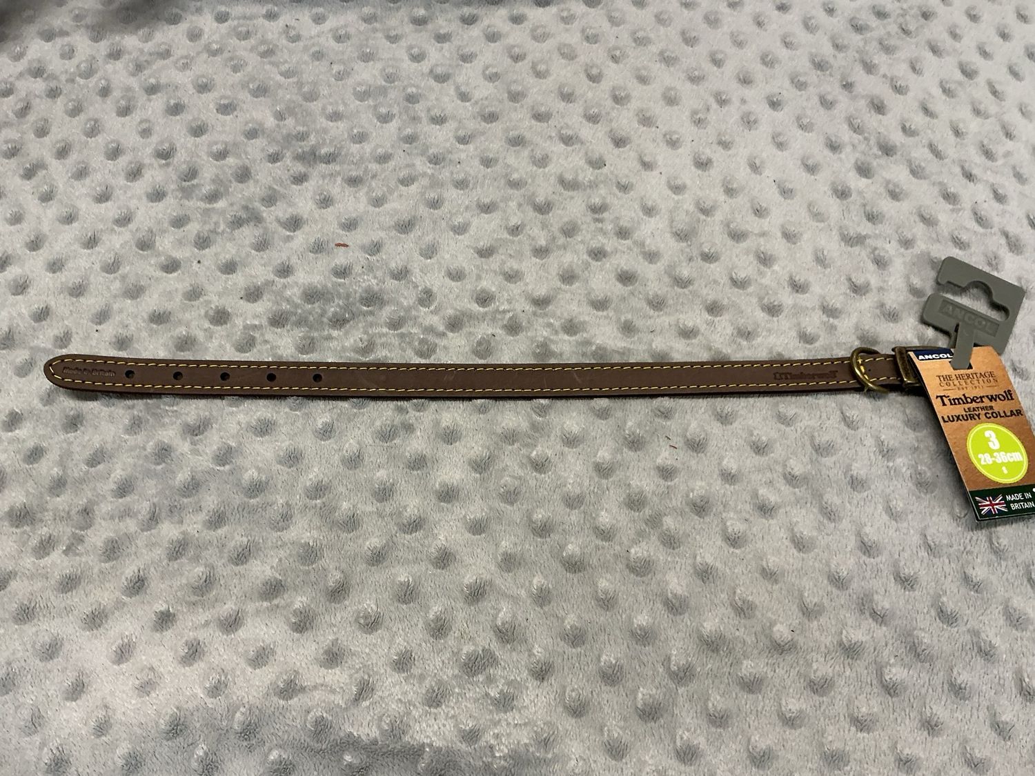 Halsband Timberwolf S 28-36cm echt leder bruin