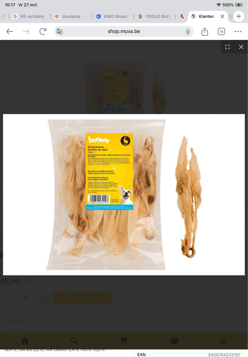 Konijnenoren 200g