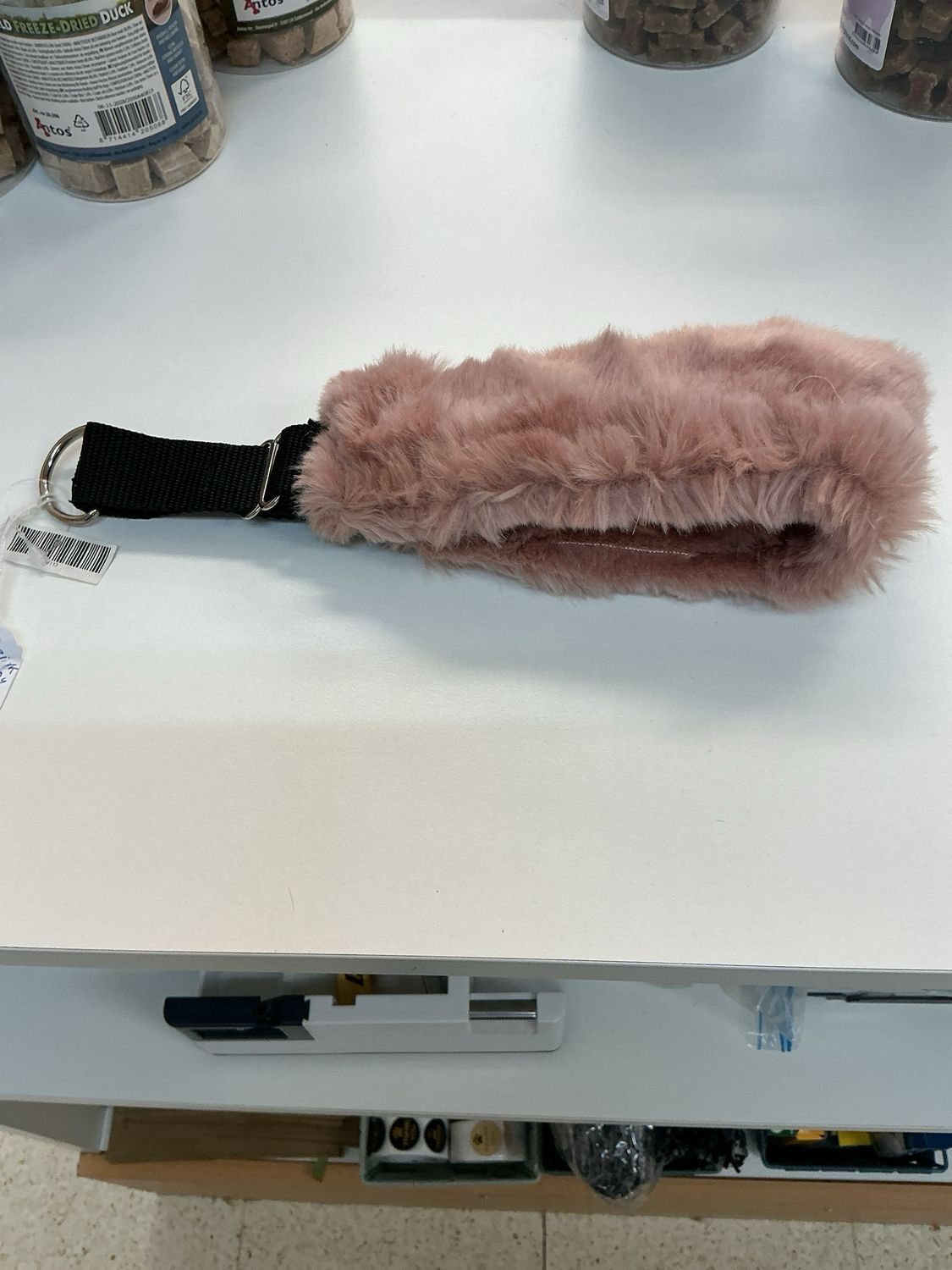 Halsband met pels roze