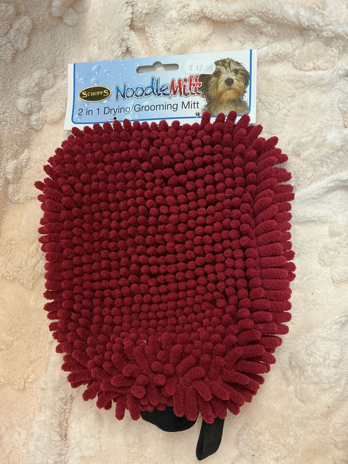 Noodle mitt 2 in 1 drying grooming mitt