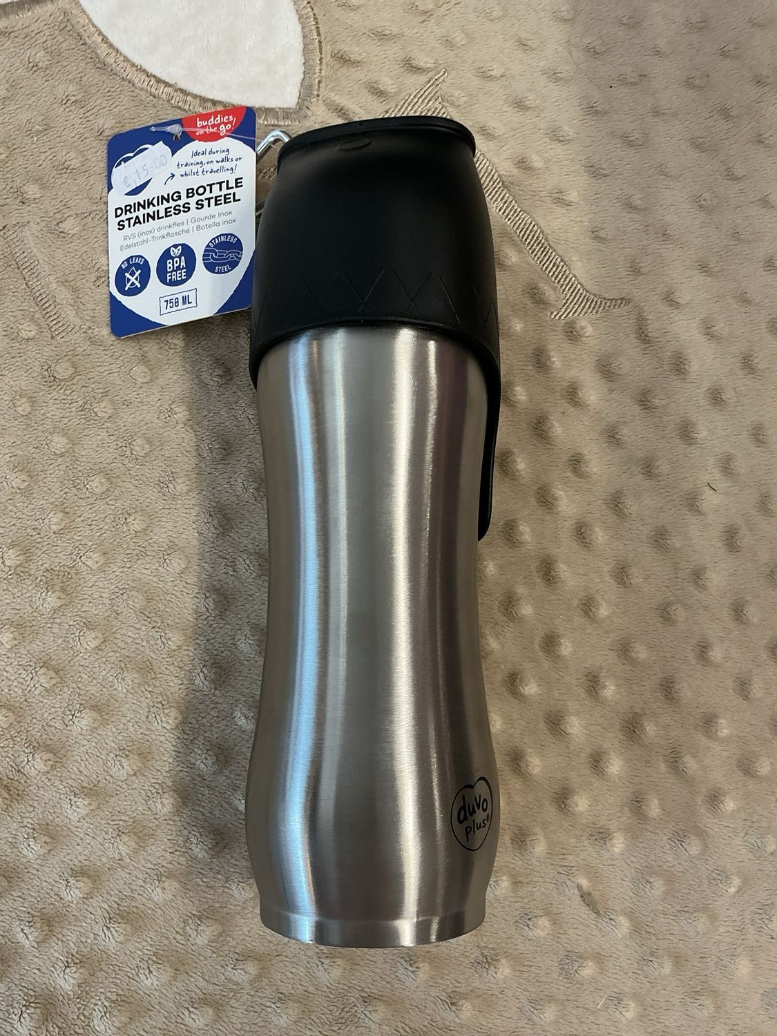 Duvo drinkfles 750ml stainless steel