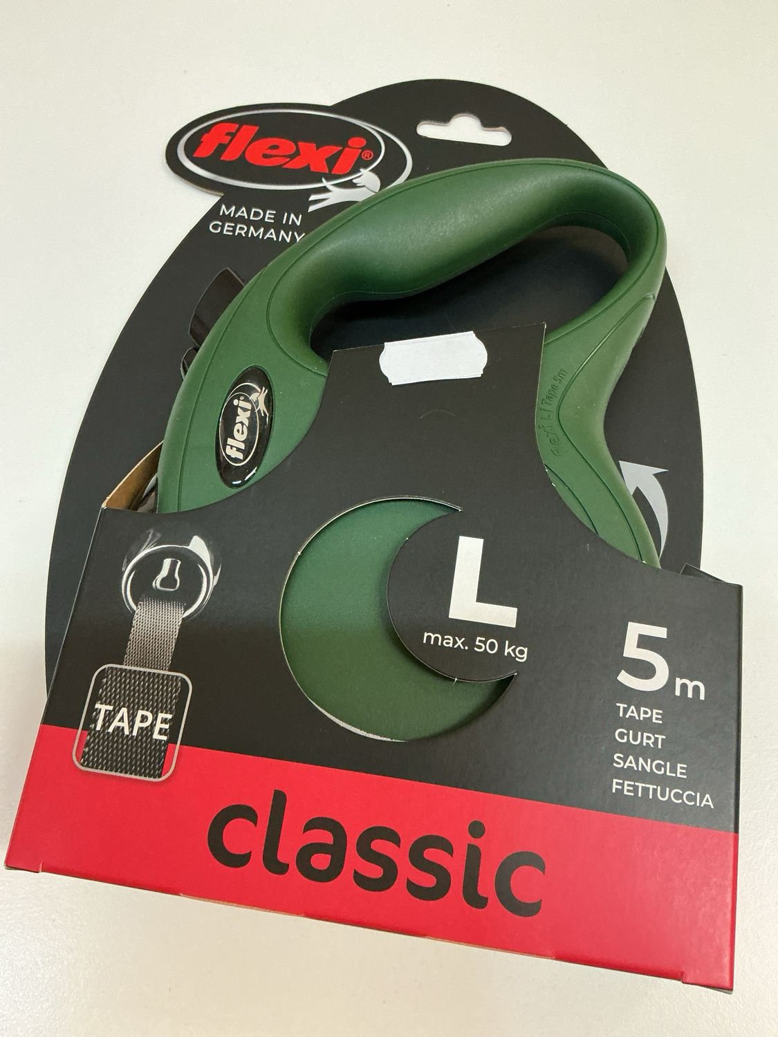 Flexi L 5 meter  olijfgroen