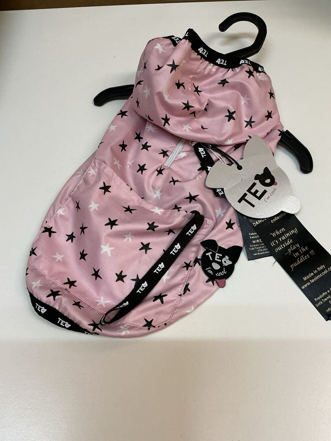 Regenjas roze maat 35 cm