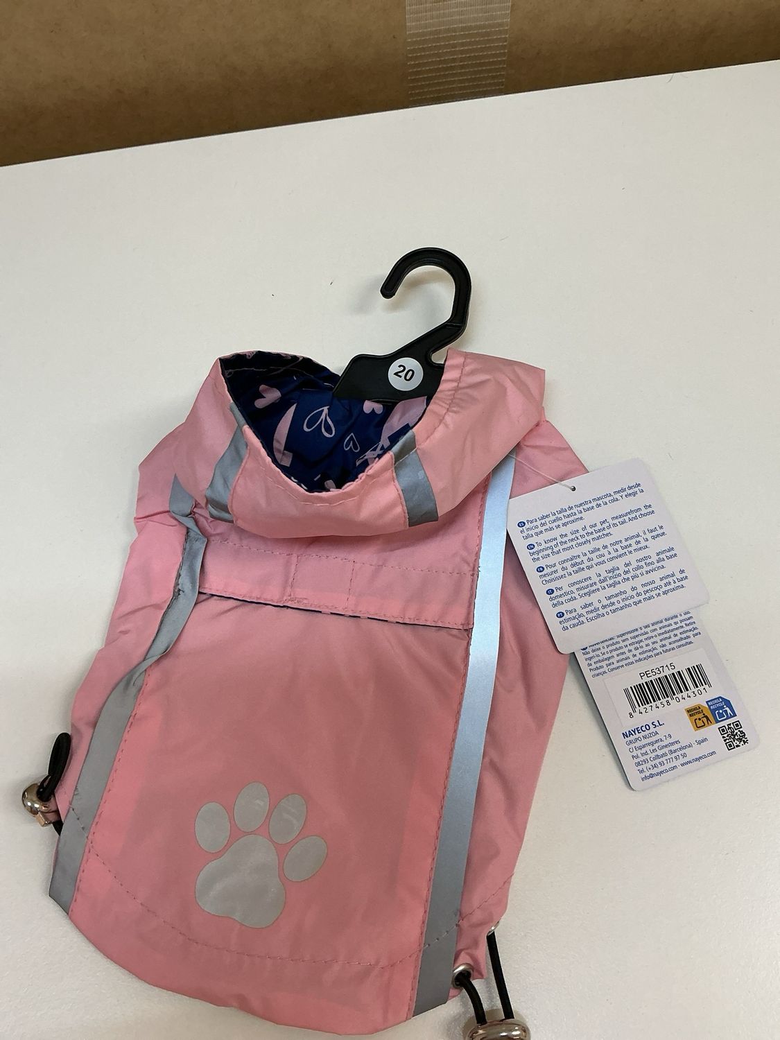 Nayeco regenjas roze met voering maat 20